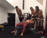 The man can go to the Olympic Games to lift weight,哥们可以去参加奥运会举重了