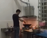 做饭爆笑gif动态图：会做饭的才叫厨房，不会做的叫实验室[9P] - Cook GIF: the kitchen can't cook, it's not called lab [9P].