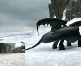 驯龙高手里的Toothlesss的原型是动画师家的猫 - The prototype of Toothlesss is the animator's cat.