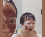 Mama, can you get away from me for a mask,麻麻，做面膜你能不能离我远一点