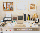 The evolution history of the desktop GIF dynamic map, 1980 - 2014,桌面的进化史gif动态图，1980—2014