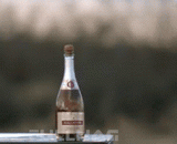 Opening champagne with a rifle in high speed photography,在高速摄影下用步枪开香槟