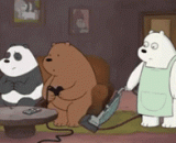 沉迷游戏的熊孩子，熊猫和北极熊太坏了 - Addicted to games, bear and bear, panda and polar bear are too bad.