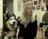 The woman is in the interview, but this joke is more than the whole expression.,女主银在接受采访，然而这个逗比全程是这个表情