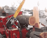 国外民间牛人发明的自动劈柴机 好霸气！ - The automatic firewood chopper invented by foreign folk cattle is very aggressive.