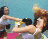 My sister's underwater boxing, the first time,妹子水下拳击，第一次见