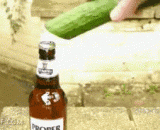 What the fuck！ The cow is forced, and the cucumber can open the bottle cap.,卧槽！这个牛逼了，黄瓜居然也能开酒瓶盖