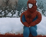 Spiderman says it's really cold outside.,蜘蛛侠表示，在外面真的很冷