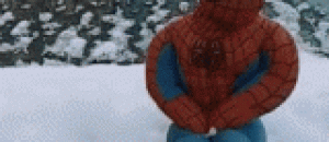 蜘蛛侠表示，在外面真的很冷 - Spiderman says it's really cold outside.